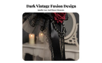 Gothic Mini Hat Handmade Doll-Like Hair Fastener Hat Gothic Floral Accent Fascinator Secure Fit Floral Accent Mesh Covering