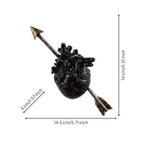 Resin Material Heart Pierced by Arrow Romantic Design Arrow Heart Sculpture Gift Idea House Decoration Modern Aesthetic for Desk, Shelf, Living Room