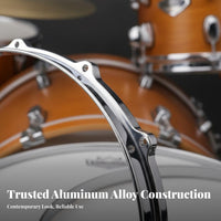 Consistent Tuning 14 Inch 10 Hole Die-Cast Hoop Heavy Duty 14 Inch Aluminum Drum Rim Easy Installation 10 Hole Drum Rim Sturdy for Drummers, Percussionists, Musicians, Music Practice, Live Performance, Band Rehearsal, Studio Recording
