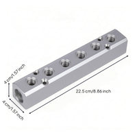 Manifold Block with G 1/2/2 Inlet Aluminum Pneumatic Manifold Block Multi-Port Threaded for Installers, Automation Rigs