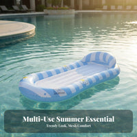 With Backrest Inflatable Water Lounger Glitter Filled Inflatable Pool Lounger Ergonomic Headrest for Adults, Teens, Beach, Travel, Hot Tub
