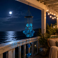 Shell Wind Chime Outdoor Glass Wind Chime Calming Tone Hanging Ornament for Balcony