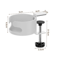 Screw-Tightened Desk Cup Holder with Clamp Adjustable Clamp-on Cup Holder Sturdy Heavy-Duty for Students, Dorm Room
