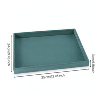 Rectangular Velvet Jewelry Tray Shallow Jewelry Organizer Tray Open-Top Soft for Drawer, Dresser, Vanity