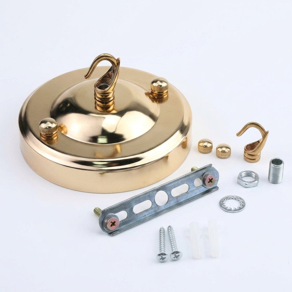 Ceiling Lights and Ceiling Rose for Home Office, Heavy Duty Plate Holder with Ceiling Hooks, Load-Bearing Single Hook Plate for Hanging Lights