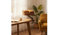 Solid Wood Construction Desk Cat Perch Space-Saving Design Suspended Desk Cat Nest Heavy Duty for Workspace