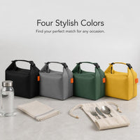 Foldable Insulated Lunch Bag, Waterproof Portable Thermal Picnic Tote for Work and Travel, Large Capacity Food Container