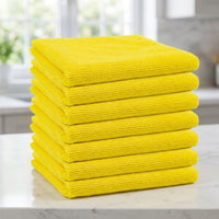 10-Pack Large Microfibre Cloths, 40cm X 40cm Microfibre Cloth for Cleaning Supplies, High Absorbency Quick-Dry Dishwashing Towels
