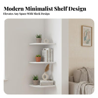 Multi-Layer Design Fan-Shaped Corner Shelf Space-Saving Floating Corner Shelf Versatile Wall Rack Modern Aesthetic for Homeowners, Decorators, Students, Living Room, Kitchen, Bedroom, Office