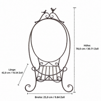 Wrought Iron Plant Stand, Rustic Foldable Flower Stand, 57x35x96cm Flower Stool for Balcony & Living Room, Antique Plant Shelf