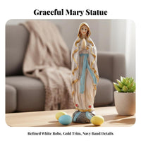 Catholic Saint Figure Desktop Ornament Angel Figurine Collectible Art Our Lady Resin Figure for Christians, Collectors, Prayer Corner, Bookshelf