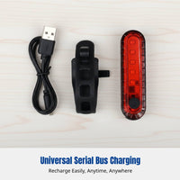 USB Charging LED Bike Adjustable Rear Warning Light for Night Riding, Hiking, Street, Kids Balance Bike, Red/Lime