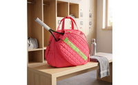 Quilted Tennis Tote Detachable Racket Bag with Shoulder Strap Structured Tennis Racket Bag Padded for Practice, Commuting