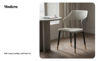 Anti-Scratch Feet Modern Dining Chair Non-Slip Foot Pads Textile Upholstered Accent Chair Sturdy Metal Legs Upholstered Armchair Long-Lasting for Homeowners, Restaurant Owners, Students, Bedroom, Kitchen