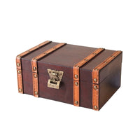 Storage Chest with Lid Antique-Style Jewelry Box Rustic Box with Lock for Desk