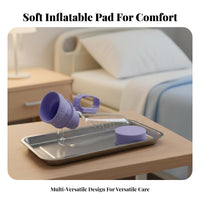 Soft Material Inflatable Bedpan Pressure Relief Bedridden Patient Commode Easy to Clean Inflatable Pad Toilet Ergonomic for Incontinence Patients, Disabled Individuals, People with Paralysis, in Bed, Nursing Home, Hospital, Bedroom