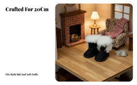 1:6 Miniature Doll Snow Boots Doll Boots Furry Lining for Hobbyists, Dioramas