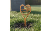 Heart Shaped Memorial Stake Weatherproof Grave Stake Meaningful Crafted Metal Sympathy Plaque for Burial Site