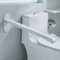 Toilet Rail with Folding Arm Space-Saving Toilet Grab Bar 304 Stainless Steel Support Rail with Wall Clip for Elderly, Seniors