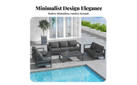 Sofa and Armchair set with Table Waterproof Outdoor Furniture sun-protected Protected Patio Seating Group for Families, Adults, Sunroom, Garden, Backyard