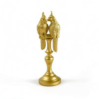 Parrot Sculpture with Pedestal Tabletop Bird Statue Resin for Living Room, Desk