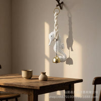 Seahorse Decor with Bell Coastal Seahorse Hanging Ornament Marine for Entryway