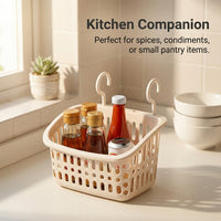 Bathroom Storage No Drill Shelves with Suction Wall Hanging Design, Polypropylene Accessories Basket for Renters, Moisture Resistant