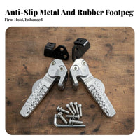 Scooter Passenger Foot Pegs Rear Passenger Footrest Folding Foot Pegs Includes Mounting Hardware for Passengers