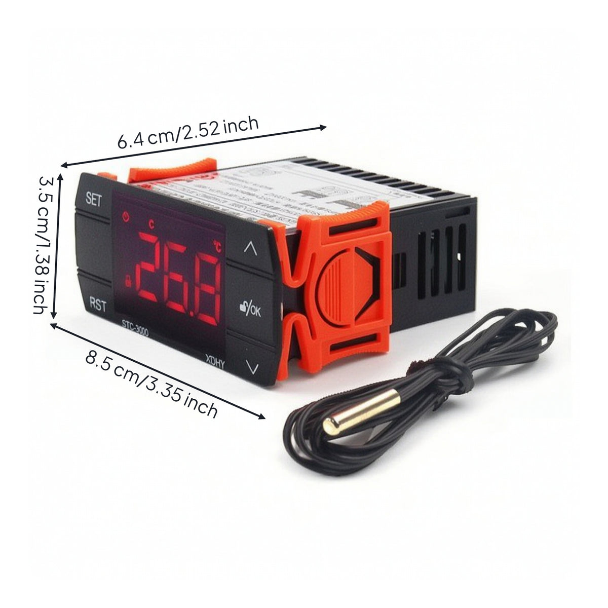 Digital Temperature Controller Easy to Use Temperature Controller with Thermocouple Bright Thermostat with Thermocouple for Freezers