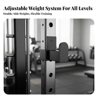 Guided Machine Squat Rack Heavy-Duty Steel Frame Complete Guided Machine Fully Adjustable Home Fitness Setup for Fitness Enthusiasts, Bodybuilders