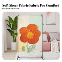 Floral Print separater Oil Painting and aesthetic Multi-Panel Folding separater Foldable Design Room Partition for Renters, Students, Bedroom, School, Restaurant