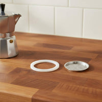2 Pieces Leak Proof Stovetop Pot Gasket and Filter Set Easy to Replace Silicone Sealing Seal and Filter Plate