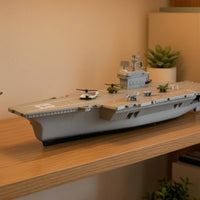 Static Aircraft Carrier Model Pre-Assembled Aircraft Carrier with Planes Desktop for Display Shelf, Bedroom Decor