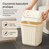 Set of 2 Kitchen Bins 12L, Silent Flip Lid, Square, Brand New Polymer