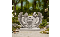 Angel Statue Peaceful Memorial Plaque with Angels Inspirational for Grave
