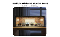 1:64 Scale Parking Garage Model With Illuminated Lights 1:64 Miniature Garage Miniature Scene Miniature Parking Lot Scene DIY