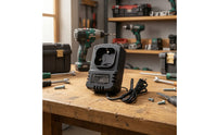 Wall-Powered Battery Charger Compact Cradle Battery Charger Rechargeable Portable for DIYers, Workshop, Garage