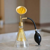 Dispenser Bottle with Bulb Decorative Glass Dispenser Bottle Clear Aroma Vessel for Home, Spa