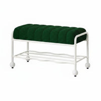 Multi-Functional Padded Shoe Rack Bench Creative Shape Curved Shoe Changing Stool Modern Design Entryway Seating Space-Saving for Boutique Owners, homeowners, Apartment Dwellers, Hallway, Retail shop, Mudroom, Living Room