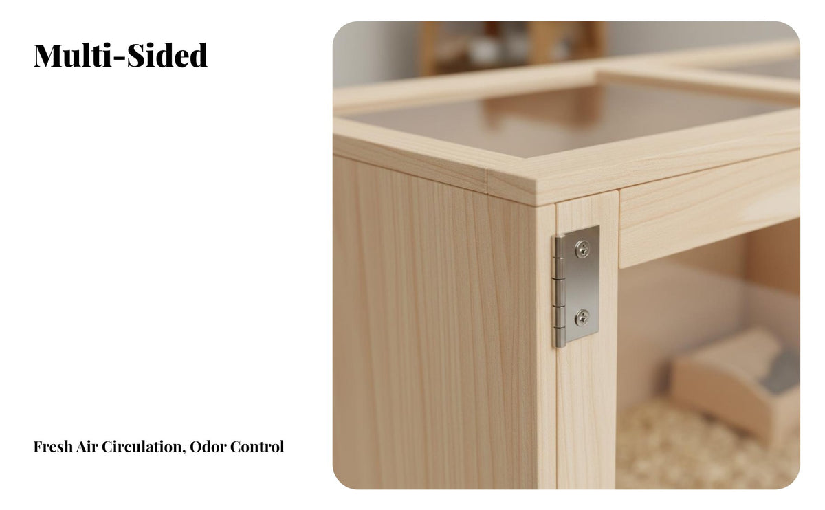 Top-Opening Lid Quail Brooder Box Well-Ventilated Wooden Hamster Enclosure Spacious Interior Solid Wood Pet Habitat for Breeders