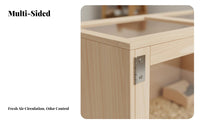 Top-Opening Lid Quail Brooder Box Well-Ventilated Wooden Hamster Enclosure Spacious Interior Solid Wood Pet Habitat for Breeders