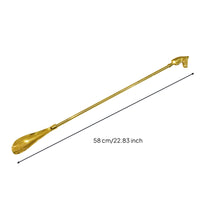 Brass Shoehorn with Horse Heads Vintage Style Shoe Inserter with Horse Heads Handle Polished Gold Long-Handled Shoehorn Hanging Loop