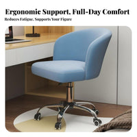 Adjustable Height Upholstered Low-Back Swivel Chair Ergonomic Backrest Seating Furniture Wide Stable Base Task Seat Easy to Clean for Students, Home Office Workers, Bedroom, Study Room, Studio, Medical Office