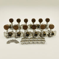 12-String guitar Tuning Key Gear-Driven guitar Tuning Pegs with Rosewood Buttons Easy to Install Hardware for Luthier