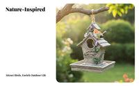Creative Design Hanging Bird Feeder Weather Resistant Hanging Birdhouse Easy to Clean for Yard