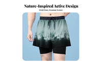 men's Board Shorts with Liner Quick-Dry 2-in-1 Swim Shorts Material 2-in-1 Swim Trunks for Swimmers, Adults, Swimming, Hot Spring, Water Sports
