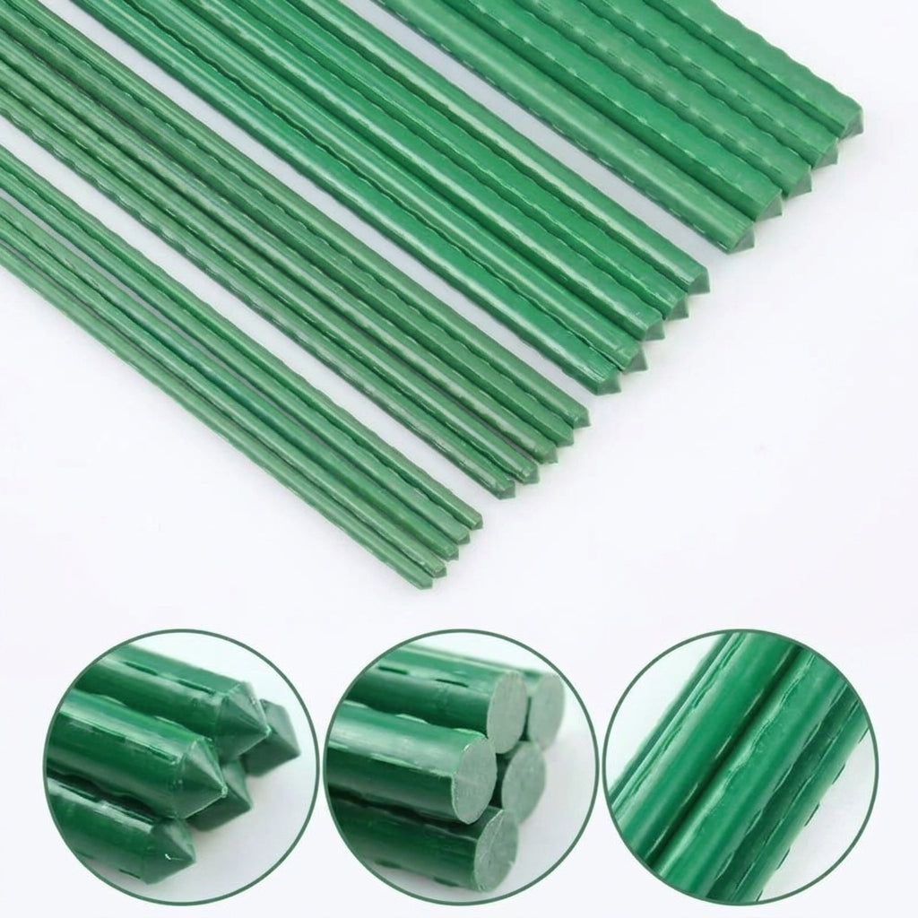 Garden Stakes for Climbing Plant Support, Heavy Duty 20mm PE Coated Steel Rods, Rust Resistant Flower Support, 3m Weather Resistant Tomato Poles