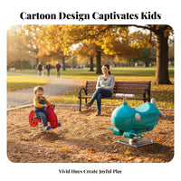 Easy-Grip Handles CreatureShaped Bouncy Ride Fun designs coil rider Built-in Footrests Playground Equipment vibrantly Colored for Toddlers, Preschoolers, Parents, Kindergarten, Schoolyard, Community Space, Backyard