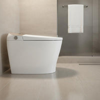 Foam Barrier Tankless Smart Toilet Heated Seat Tankless Intelligent Toilet Soft Close Lid Integrated Smart Commode Night Light for Elderly