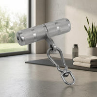 Stainless Steel Swivel Handle Rounded End Ends Swivel Handle Rotating Design Knurled Steel Grip for Strength Training